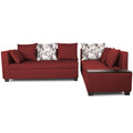 Adorn India Mclain L Shape 6 Seater Sofa (Left Side Handle)(Maroon)