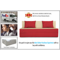 3 Seater Sofa Cum Bed Easy (Red) d and Beige (5x6)