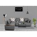 Adorn India Mclain L Shape 6 Seater Sofa (Left Side Handle)(Light Grey)