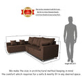 Straight Line L Shape 5 Seater Sofa Set Left Side Handle(Brown)