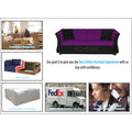 Adorn India Acura 3 Seater Sofa(Dark Purple & Black)