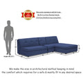 Adorn India Atlas Modular Sofa Set (Dark Blue)(3 Year Warranty)