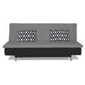 Adorn India Aspen Two Tone Rhombus Sofa Cum Bed (Grey & Black)