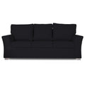 Adorn India Alexia 3 Seater Sofa(Black), Wood, Foam