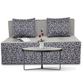 2 Seater Sofa Cum Bed Easy Poly Cotton 4x6 (Blue and Grey)