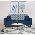 Adorn India Berlin Bricks 3 Seater Sofa (Blue) Martin Plus (3 Year Warranty)