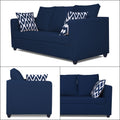 Adorn India Zink Straight Line 3 Seater Sofa (Blue)