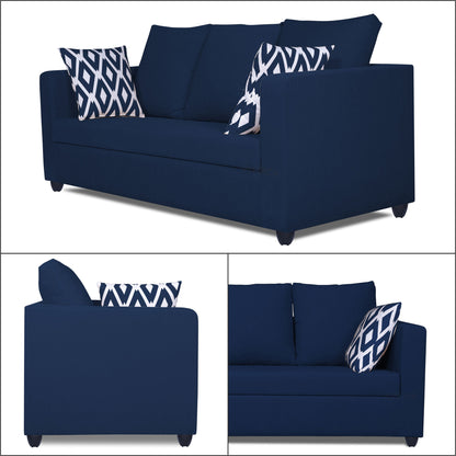 Adorn India Zink Straight Line 3 Seater Sofa (Blue)