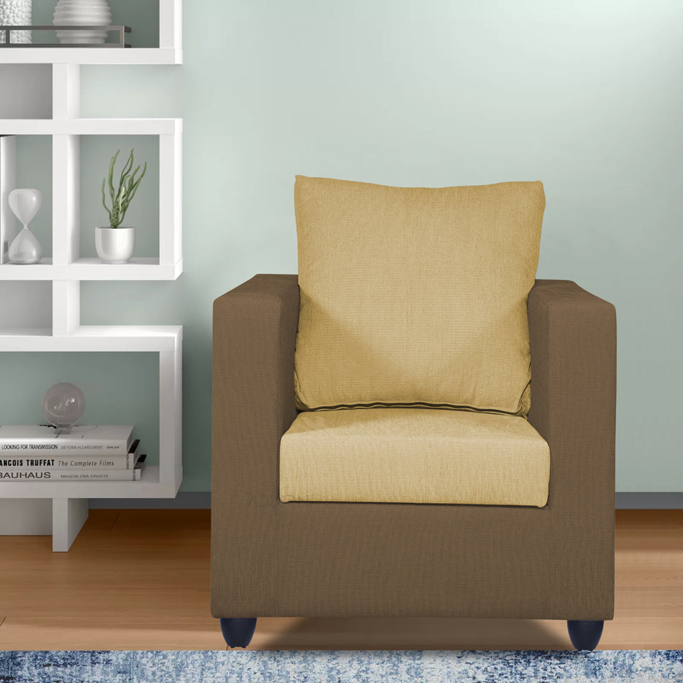 Zink 1 Seater Sofa (Brown & Beige)