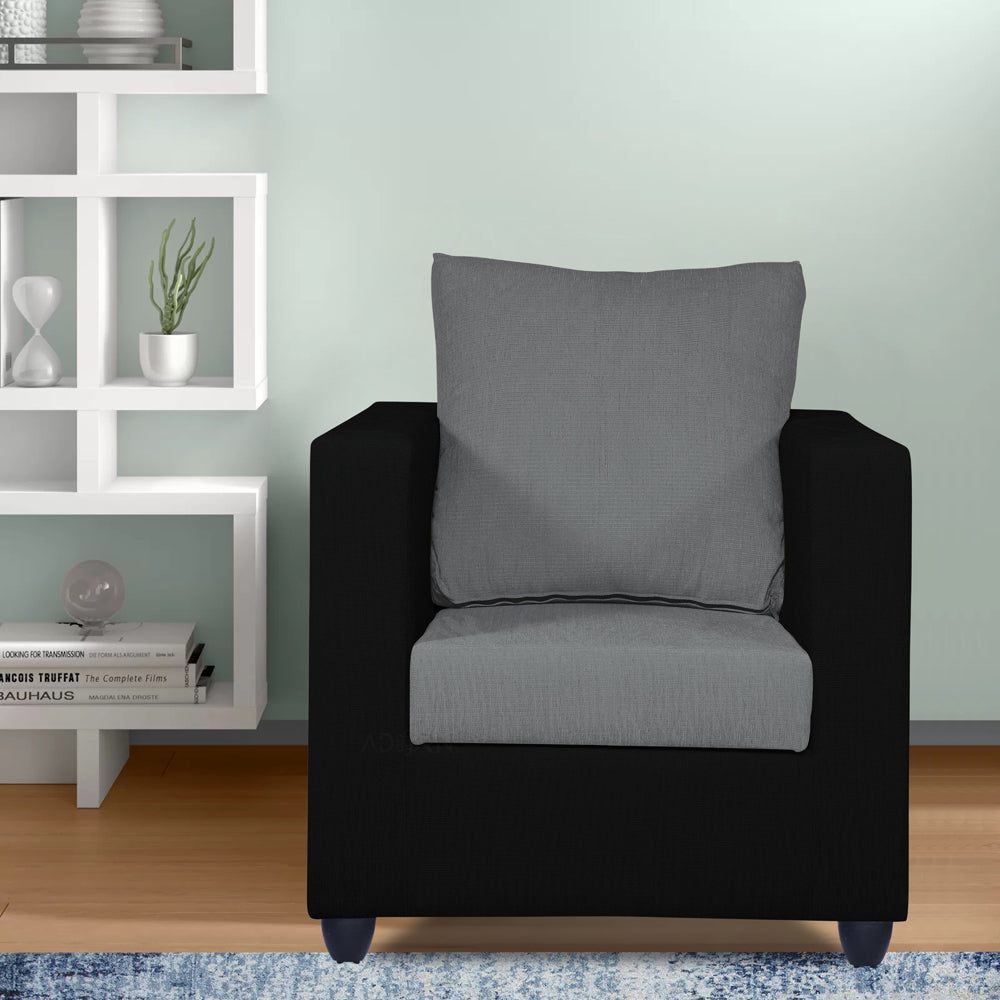 Zink 1 Seater Sofa (Grey & Black)