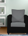 Adorn India Zink 1 Seater Sofa (Grey & Black)