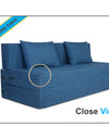Adorn India Easy Two Seater Sofa Cum Bed Checks Design 4' x 6' (Blue)