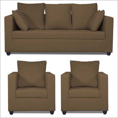 Adorn India Zink Straight Line 3-1-1 5 Seater Sofa Set (Brown)