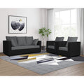 Zink Straight Line 3-1-1 5 Seater Sofa Set(Black & Grey)