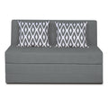 Adorn India Easy Highback Two Seater Sofa Cum Bed Rhombus 4' x 6' (Grey)