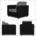 Adorn India Rio Decent 3-1-1 5 Seater Sofa Set (Grey & Black) (3 Year Warranty)