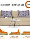 Adorn India Easy Three Seater Sofa Cum Bed Floral '6 x 6' (Beige)