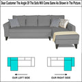 Adorn India Maddox Plain L Shape 6 Seater Sofa Set RHS (Grey) (3 Year Warranty)