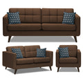 Adorn India Chilly 6 Seater 3+2+1 Fabric Sofa Set (Brown) (3 Year Warranty)