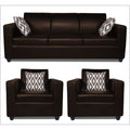 Adorn India Monteno Leatherette 3+1+1 5 Seater Sofa Set (Brown) (3 Year Warranty)