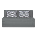 Adorn India Easy Highback Three Seater Sofa Cum Bed Rhombus 6'x 6' Grey (3 Year Warranty)