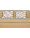 Adorn India Easy Highback Three Seater Sofa Cum Bed Rhombus 6' x 6' (Beige)
