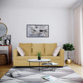 Adorn India Zink Straight Line 3 Seater Sofa (Beige)