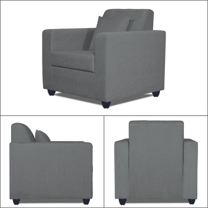 Adorn India Rio Decent 3-1-1 5 Seater Sofa Set (Grey)