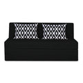 Adorn India Easy Highback Three Seater Sofa Cum Bed Rhombus 6' x 6' (Black) (1 Year Warranty)
