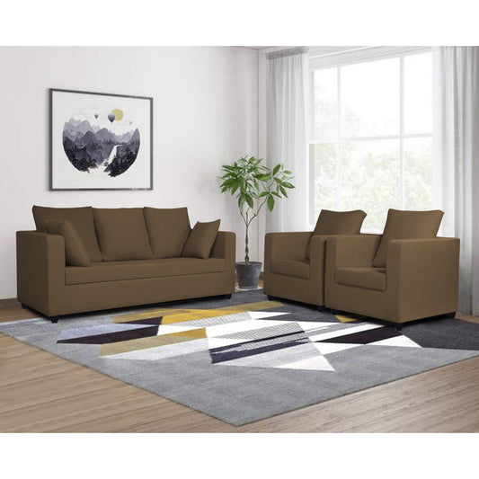 Adorn India Zink Straight Line 3-1-1 5 Seater Sofa Set (Brown)