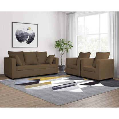 Adorn India Zink Straight Line 3-1-1 5 Seater Sofa Set (Brown)