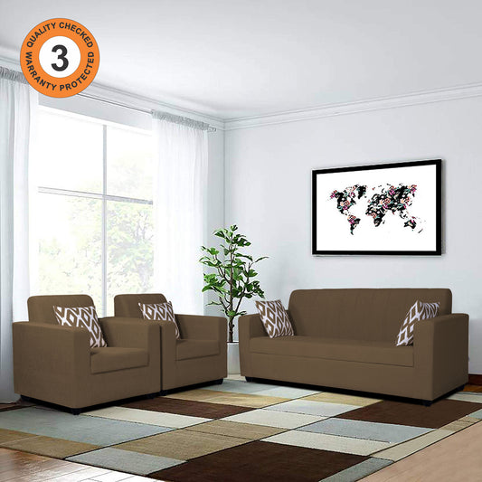 Adorn India Rio Highback 3-1-1 5 Seater Sofa Set (Brown)