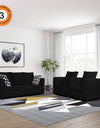 Adorn India Zink Straight Line 3-1-1 5 Seater Sofa Set (Black)