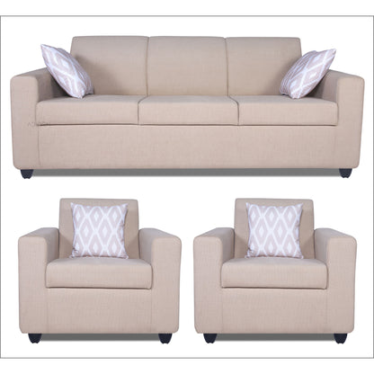 Adorn India Monteno 5 Seater 3-1-1 Sofa Set (Beige)