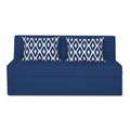 Adorn India Easy Highback Three Seater Sofa Cum Bed Rhombus 6' x 6' (Blue) (1 Year Warranty)