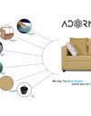 Adorn India Zink Straight Line 3 Seater Sofa (Beige)