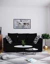 Adorn India Zink Straight Line 3 Seater Sofa (Black)