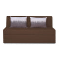 Adorn India Easy Highback Three Seater Sofa Cum Bed Wave 6' x 6' (Brown) (1 Year Warranty)