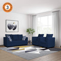 Zink Straight Line 3-1-1 5 Seater Sofa Set (Blue)