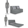 Adorn India Easy Highback Three Seater Sofa Cum Bed Rhombus 5' x 6' (Grey) (1 Year Warranty)