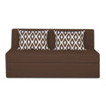 Adorn India Easy Highback Three Seater Sofa Cum Bed Rhombus 6' x 6' (Brown) (1 Year Warranty)