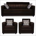 Adorn India Rio HighBack Leatherette 3+1+1 5 Seater Sofa Set (Brown) (3 Year Warranty)