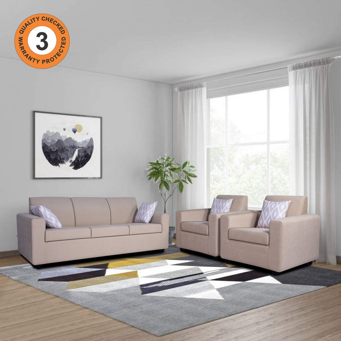 Adorn India Monteno 3-1-1 5 Seater Sofa Set (Beige) (3 Year Warranty)