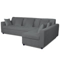 Adorn India Rio Decent L Shape Right Side Handle 6 Seater Corner Sofa Set (Grey) (3 Year Warranty)