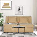 Adorn India Easy Highback Three Seater Sofa Cum Bed Decent 5' x 6' (Beige) (1 Year Warranty)
