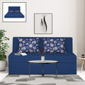 Adorn India Easy Highback Three Seater Sofa Cum Bed Floral 5' x 6' (Blue) (1 Year Warranty)