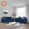 Adorn India Monteno 3-1-1 5 Seater Sofa Set (Blue) (3 Year Warranty)
