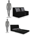 Adorn India Easy Highback Three Seater Sofa Cum Bed Rhombus 5' x 6' (Black) (1 Year Warranty)