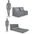 Adorn India Easy Highback Two Seater Sofa Cum Bed Rhombus 4' x 6' (Grey)