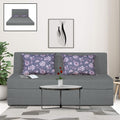 Adorn India Easy Highback Three Seater Sofa Cum Bed Floral 6' x 6' (Grey) (1 Year Warranty)